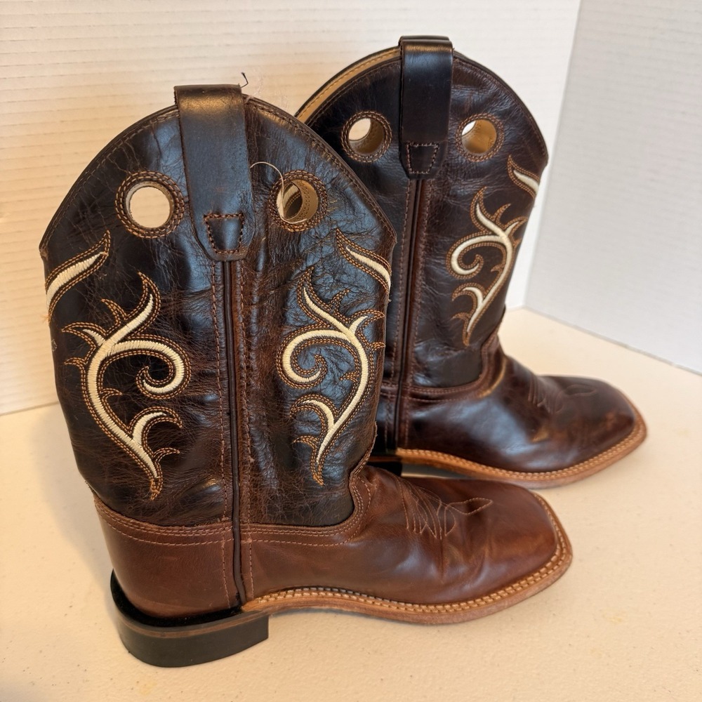 Old West Boots Youth Kids 2.5 D Embroidered‎ Leather Rodeo Cowboy Western Rodeo